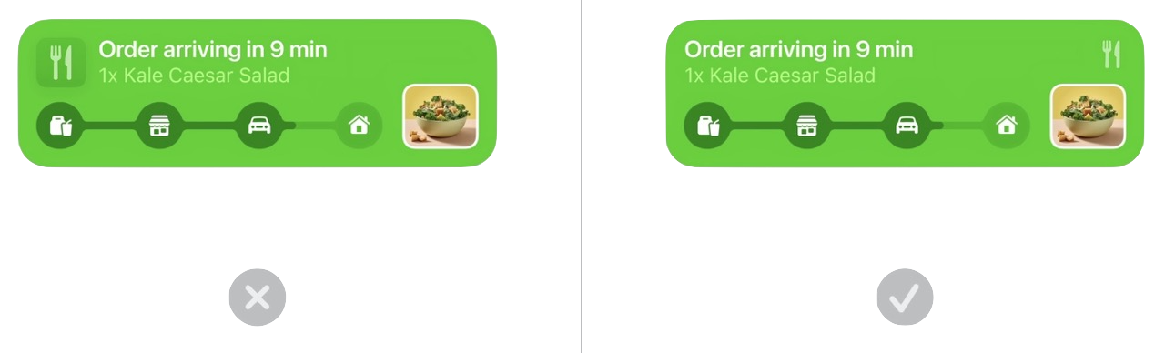 Do not use app icon in LA widget