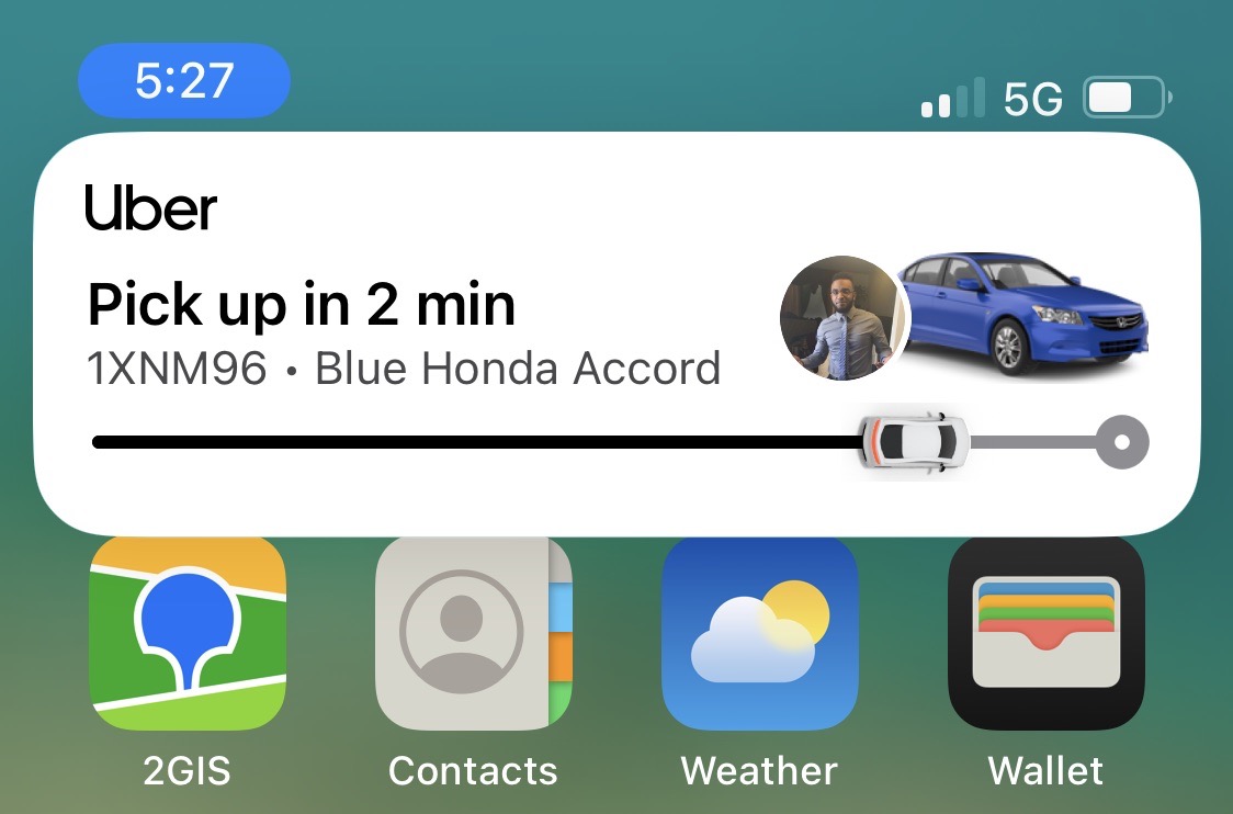 Uber Dynamic Island widget