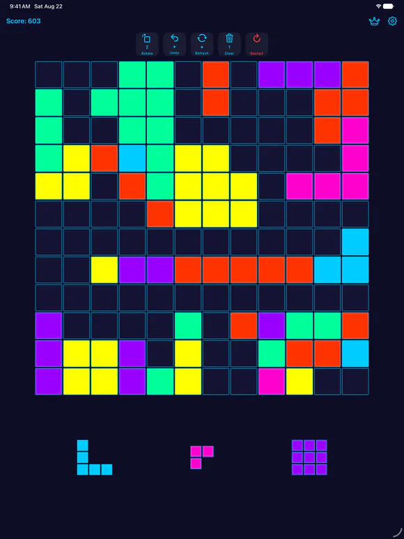Cyberpunk theme on a 12×12 expert grid