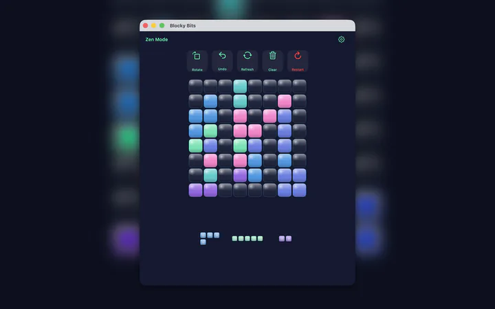 Blocky Bits running as a native app on macOS